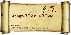 Czingráber Tünde névjegykártya
